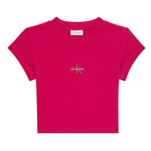 (14 UK, Pink) Calvin Klein Womens/Ladies Logo Slim Crop T-Shirt