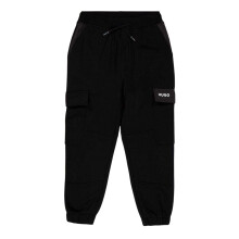 (12 Years, Black) Hugo Childrens/Kids Patch Flap Pocket Regular Jogging Bottoms