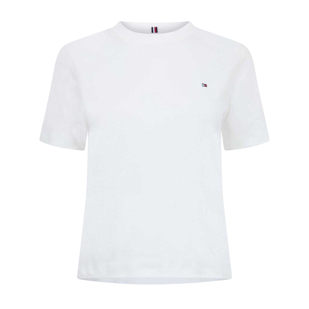 Tommy Hilfiger (12 Uk, Ecru) Womens/Ladies Logo Interlock Boxy T-Shirt Multicoloured