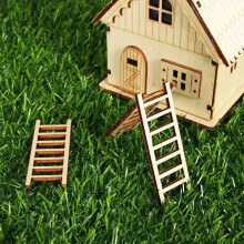 40PCS Miniature Wood Ladder For MicroLandscape Doll House Furniture Safe For Kids