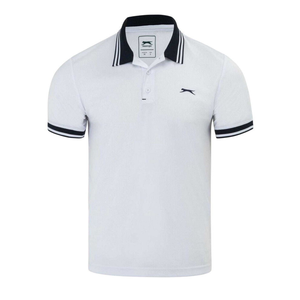 Slazenger (L, White) Mens Polo Shirt