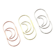 56Pcs Decorative Heart Shaped Paper Clips Bookmarks Organizers Essential Moon paper clip