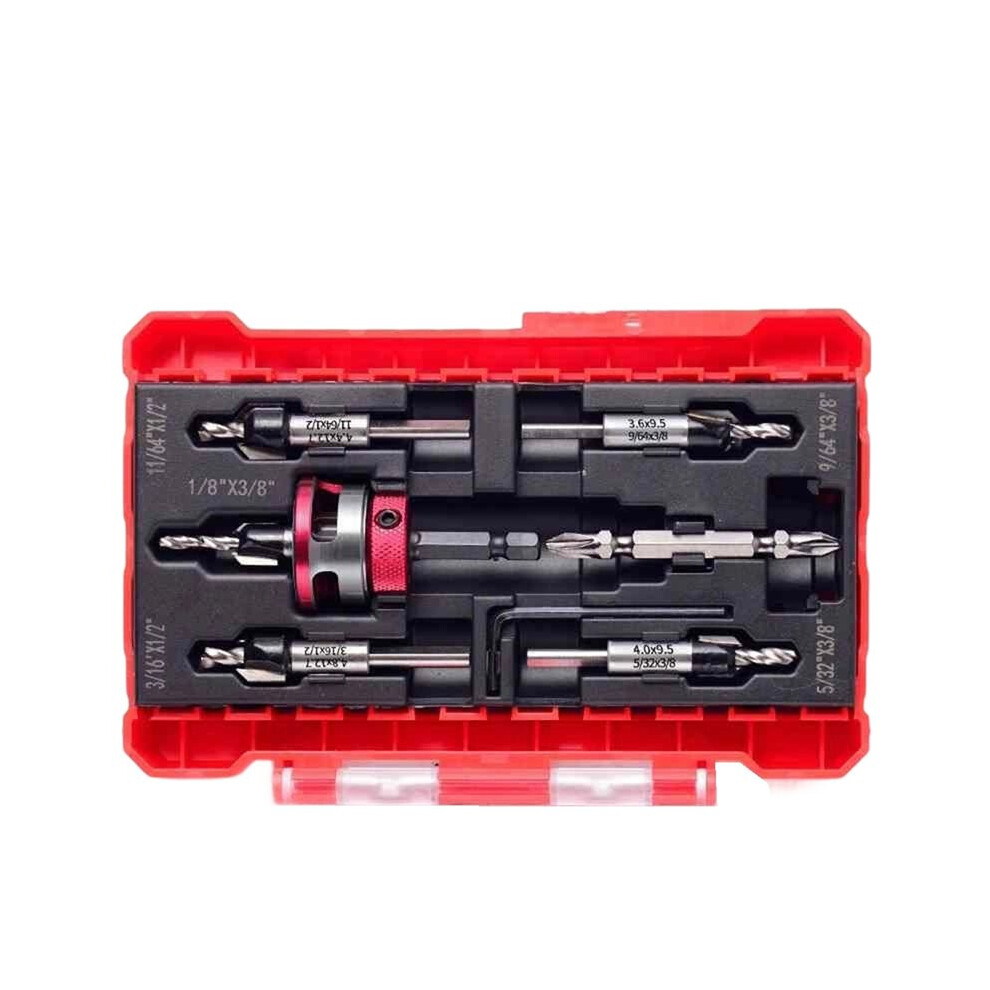 Countersunk Drill Bit Set, Countersunk Drill Bit With Depth Limiter, Hex Shank Countersunk Woodworking Drill Bit Set A 4713546825346