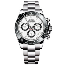(A59 silver steel with white surface) Elegant Luxury Men's Skeleton Imitation Automatic Watch with Date, Waterproof Quartz Wristwatch