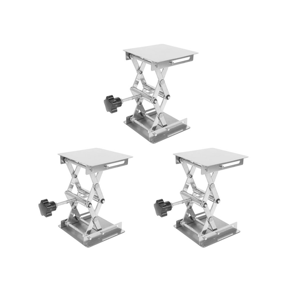 3X Scientific Lab Jack-100 X 100Mm Stainless Steel Lab Stand Table Rack Scissor Lab-Lift Lifter For Science Experiment 4712755515567