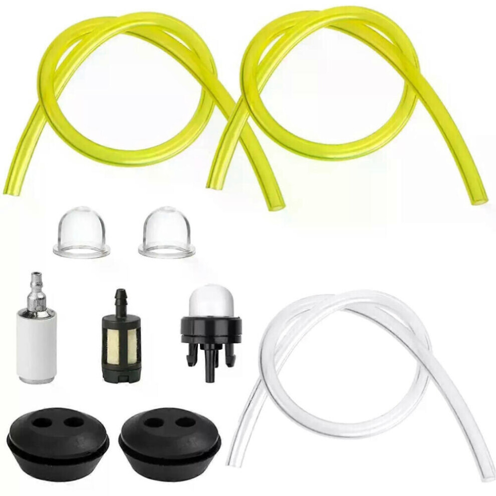 Universal Fuel Hose With Primer Pump As A Replacement Part Compatible With Mcculloch Chainsaws, Leaf Blowers, Trimmers And Carbure 9174446940341