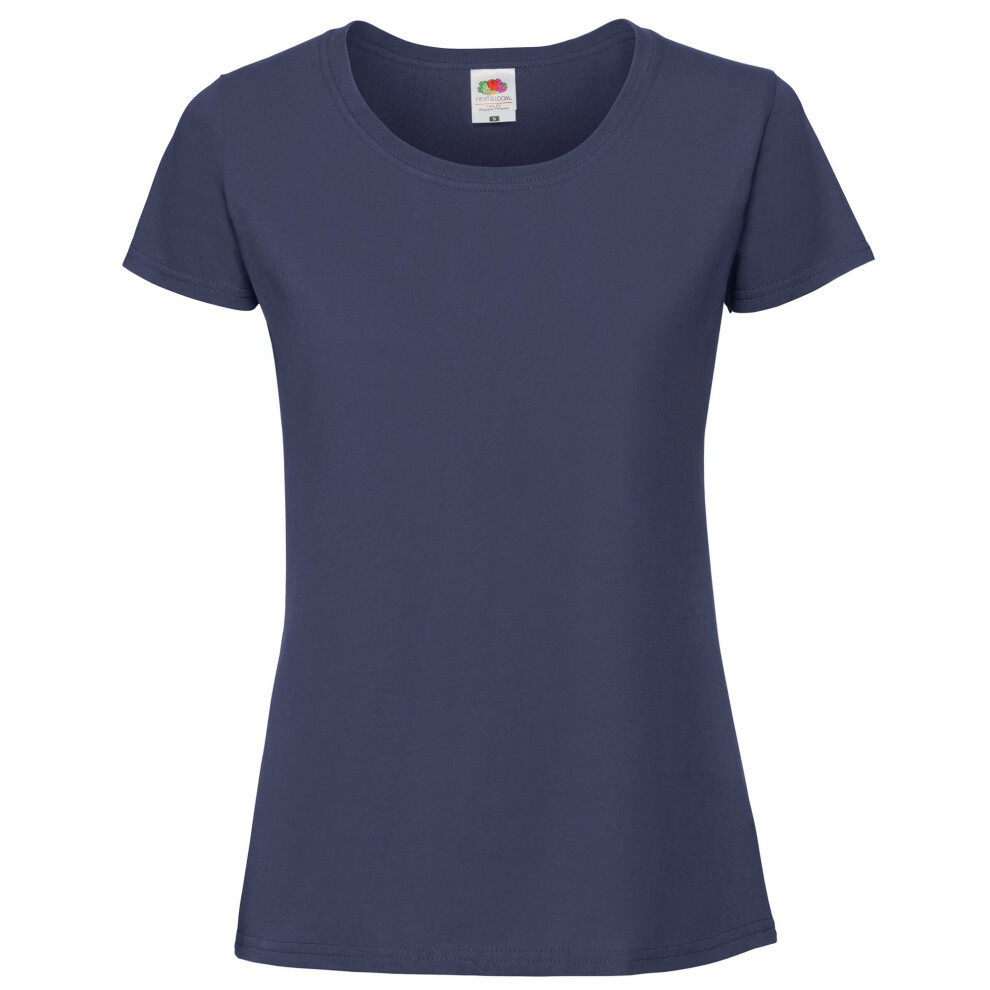 Fruit Of The Loom (M, Deep Navy) Womens/Ladies Iconic 195 Premium Ringspun Cotton T-Shirt