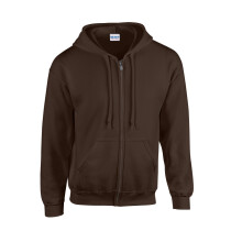 (L, Dark Chocolate) Gildan Unisex Adult Heavy Blend Full Zip Hoodie