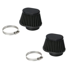 2 Filtros de Aire Universales Redondos y Cónicos para Coche y Motocicleta, de 51 mm y 2 Pulgadas, Color Negro.
