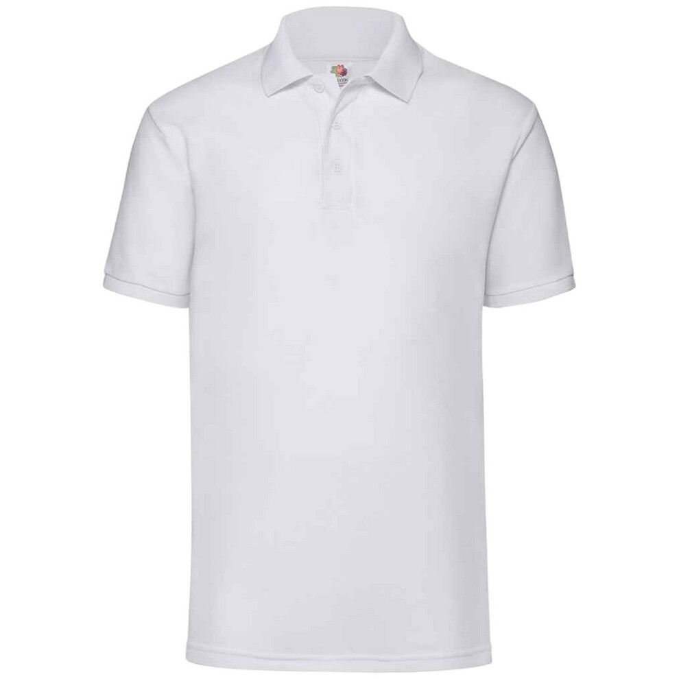 Fruit Of The Loom (5Xl, White) Mens 65/35 Polo Shirt
