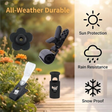 Kit de 25 Topes y Clips para Banderas de Jardín, Clips Resistentes Al Viento para Banderas de Jardín y Clips Antiviento para Mástiles de Banderas