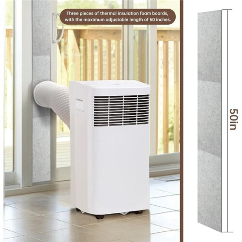 Double Layer Insulation Foam Panels, Portable Air Conditioner Window Vent Kit, Adjustable AC Window Seal Panels 2