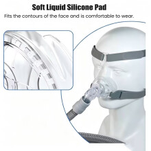 Näsmask Mot Snarkning med Huvudband, Återanvändbar Näsmask, Mjuk Silikonmask för Hela Ansiktet, CPAP-Mask.