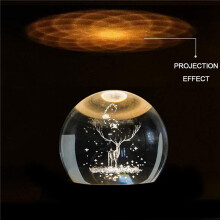 2X 3D Crystal Music Box the Deer Luminous Rotating Musical Box with Projection LED Light