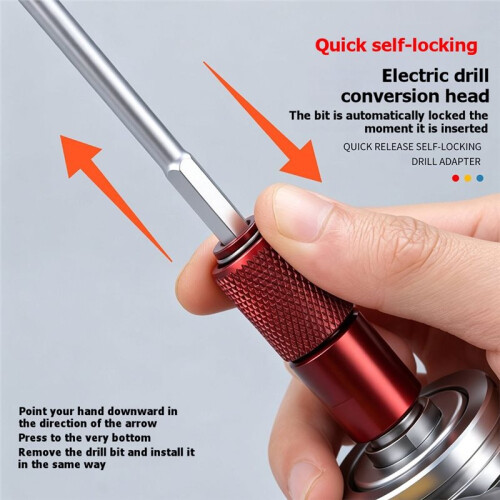 Angle Grinder Adapter Kit (6.5mm) -Quick Release Drill Converter Rust-Resistant Multi-Use Tool Accessory