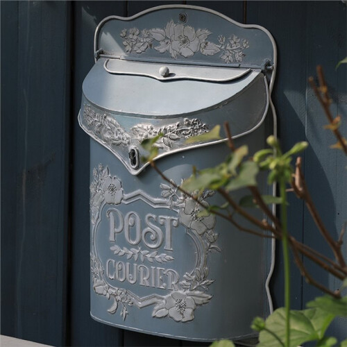 Retro Style Mailbox, Wall Metal Mailbox with Bee Pattern, Nostalgic Home Decoration,Wall Mounted Storage Box Decor Box