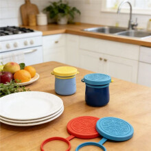 4-Pack Silicone Lids for La Fermiere Yogurt Jars Leak Prevention Pudding Glass Bottle Sealing Silicone Cap
