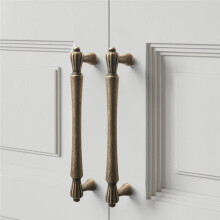 Retro Yellow Bronze Wardrobe Drawer Handle - European Style Cabinet Door Knob