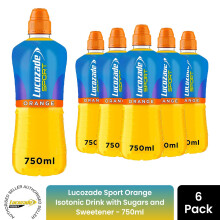 Lucozade Sport Orange Isotonic Sports Drink 750ml x6 Pack