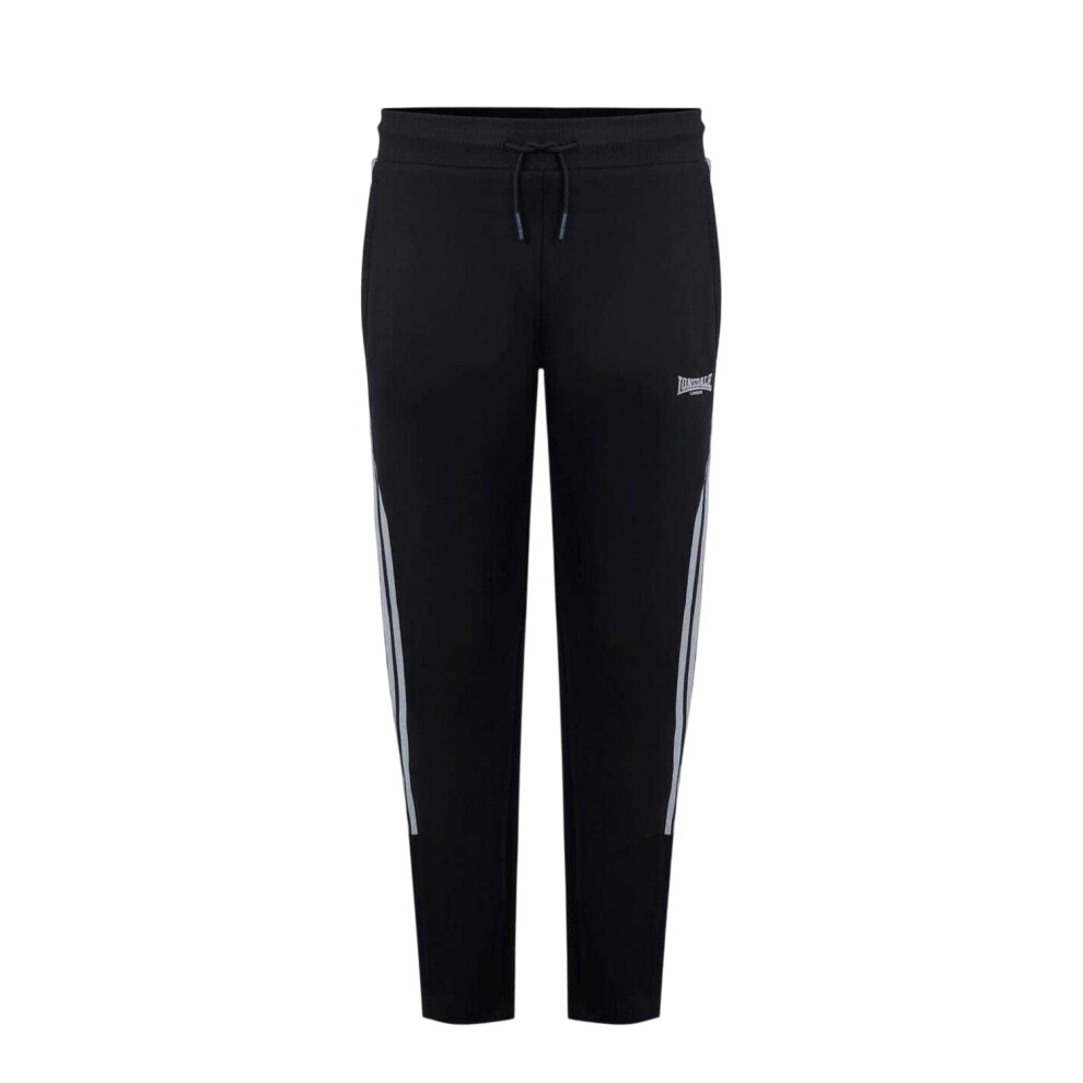 Lonsdale (Xxl, ) Mens Striped Tapered Jogging Bottoms Black