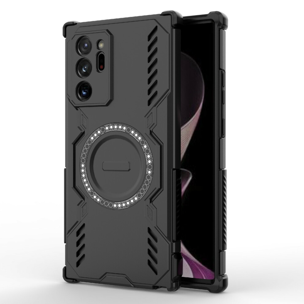(Black) For Samsung Galaxy Note20 Ultra Magnetic Case Butterfly Armor Hollow Heat Dissipation Pc + Tpu Phone Cover Black 6914297415680