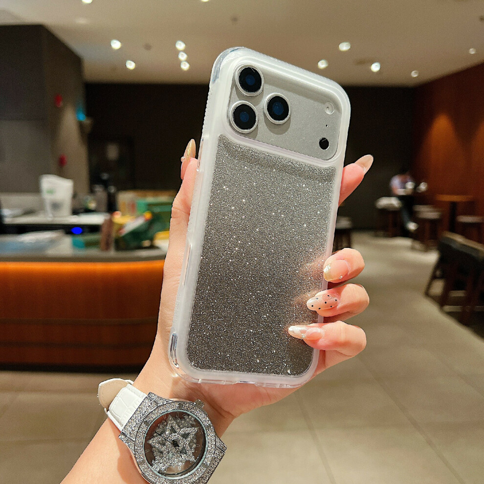 (Transparent) For Iphone 17 Pro Case Shockproof Tpu + Pc Clear Phone Back Cover With Glitter Card 6914297119434