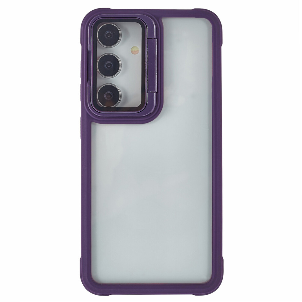 (Purple) Phone Case For Samsung Galaxy A17 4G / A17 5G / A16 4G / A16 5G Pc + Tpu Clear Back Cover With Lens Cover Kickstand Purple 6914297849935