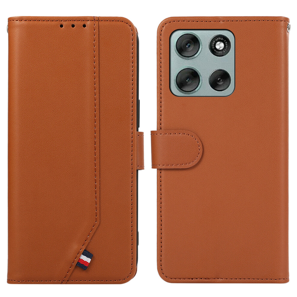 (Brown) For Motorola Moto G86 5G Case Rfid Blocking Flip Leather Phone Cover Brown 6914291812041