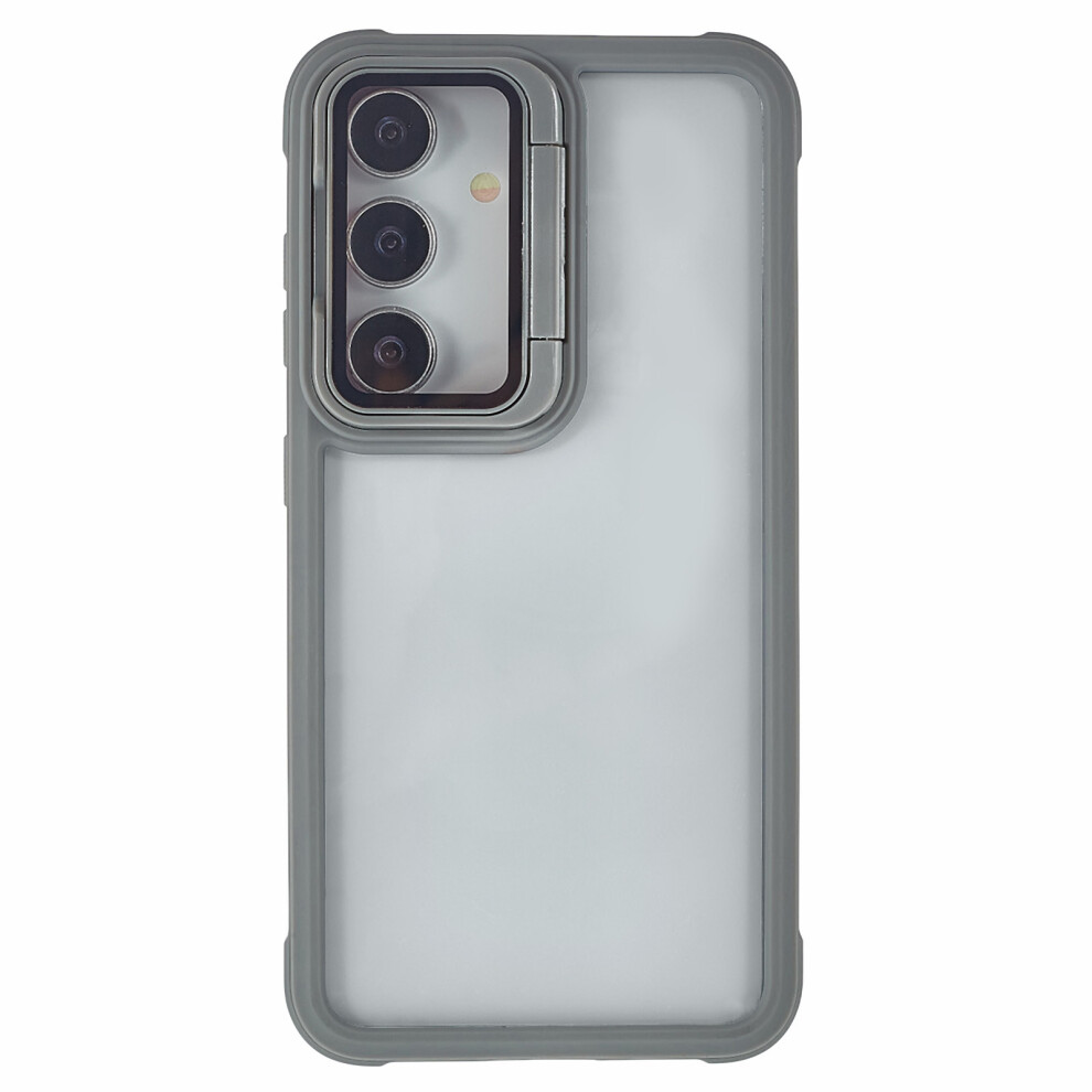 (Grey) Phone Case For Samsung Galaxy A17 4G / A17 5G / A16 4G / A16 5G Pc + Tpu Clear Back Cover With Lens Cover Kickstand Grey 6914291364397