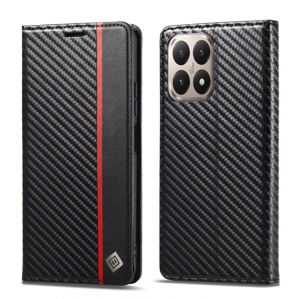 (Vertical Stripe) Lc.imeeke For Xiaomi 15T Wallet Case Carbon Fiber Texture Leather Phone Cover 6914290251179