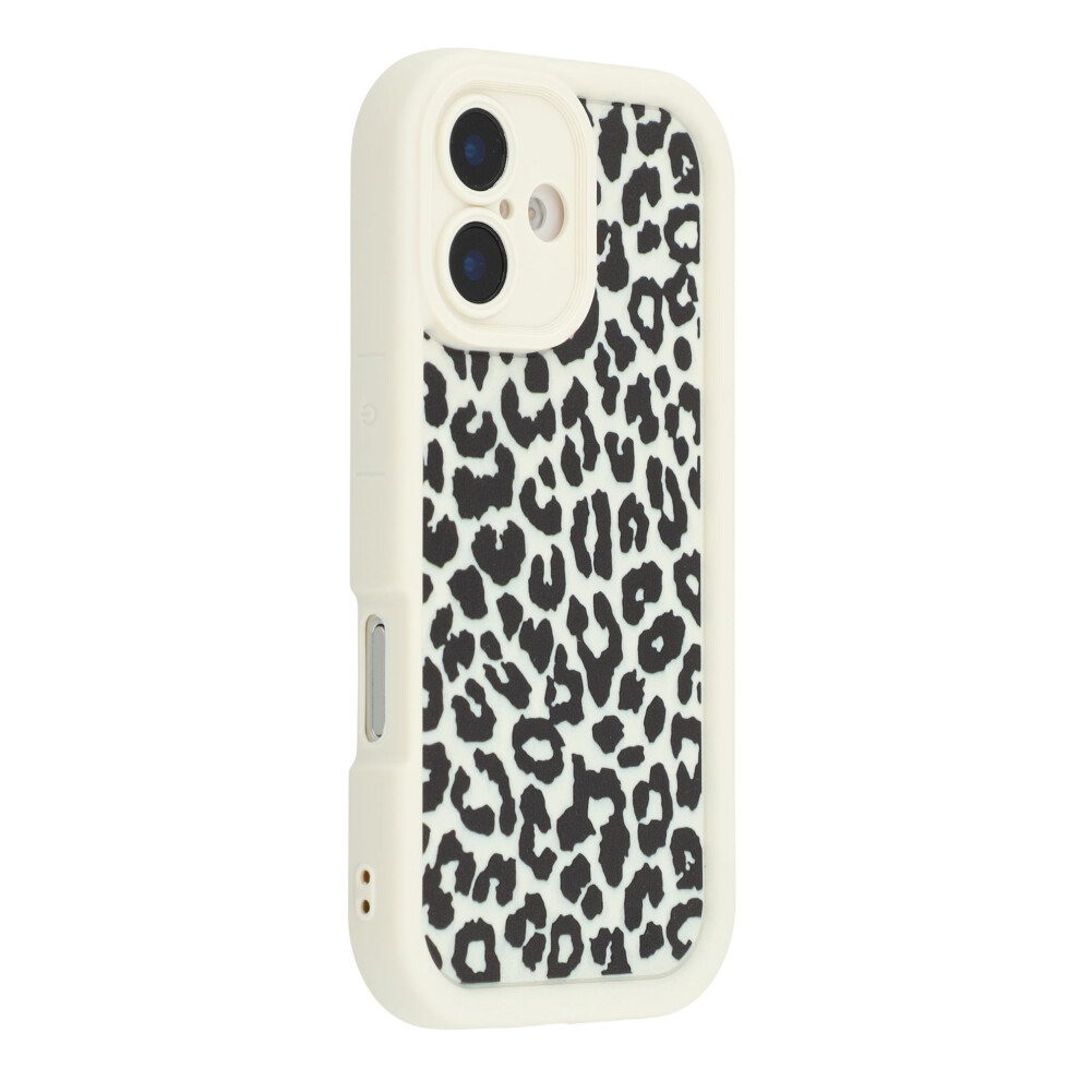 (White) For Iphone 16 Case Leopard Print Tpu Shockproof Phone Cover White 6914298419533