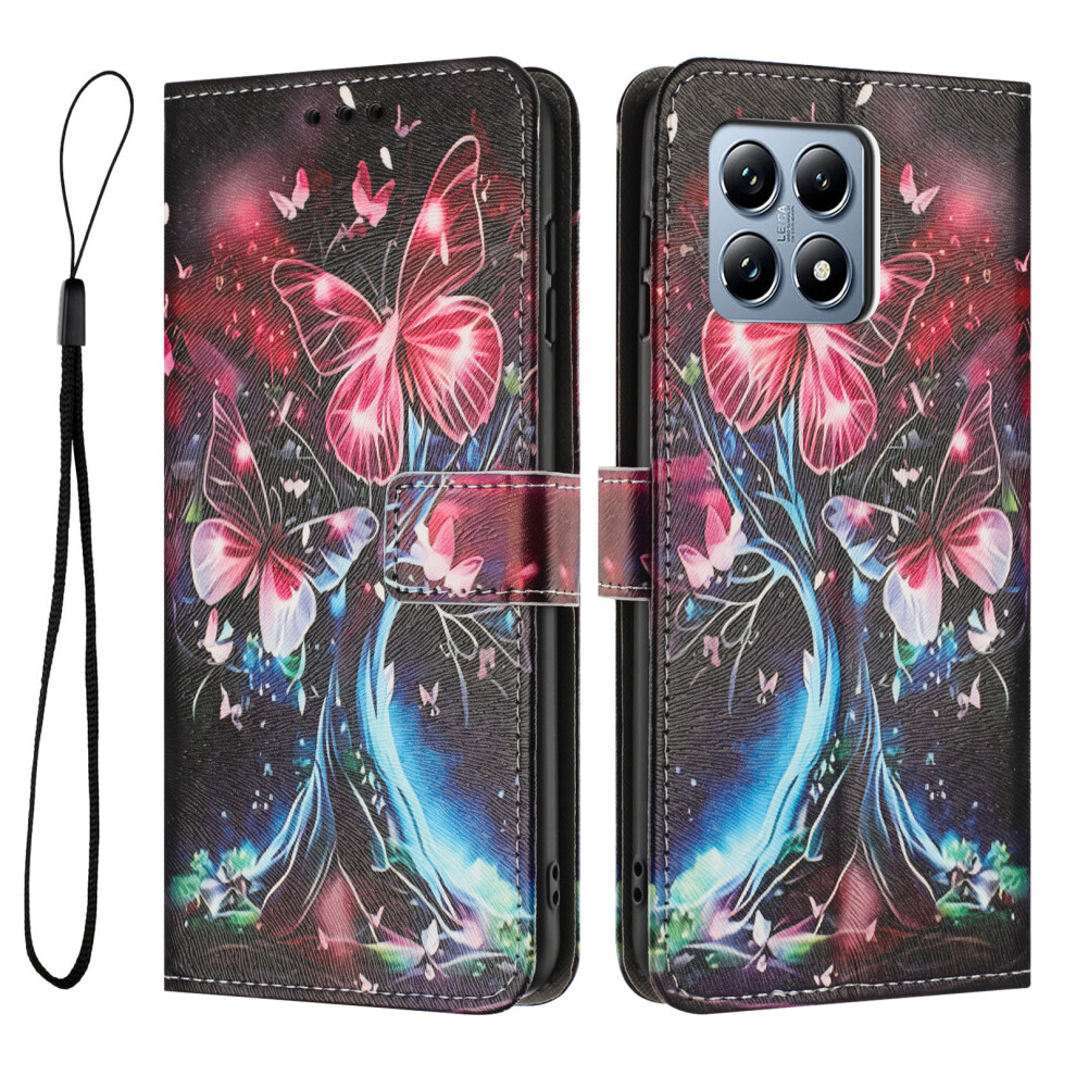 (Butterfly Tree) For Xiaomi 15T Wallet Case Pattern Printing Pu Leather Phone Cover With Lanyard 6914296699388