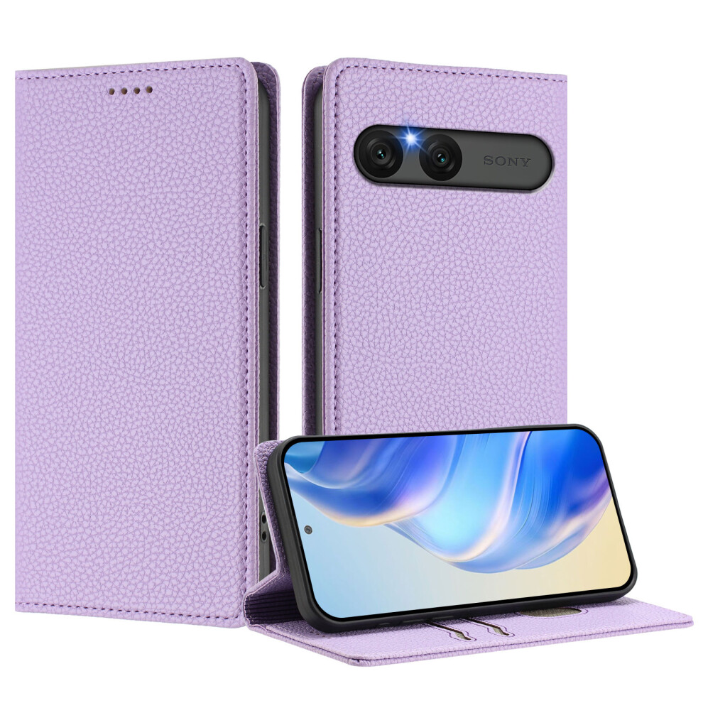 (Light ) For Sony Xperia 10 Vii Wallet Case Rfid Blocking Litchi Texture Leather Mobile Cover Purple 6914293838902
