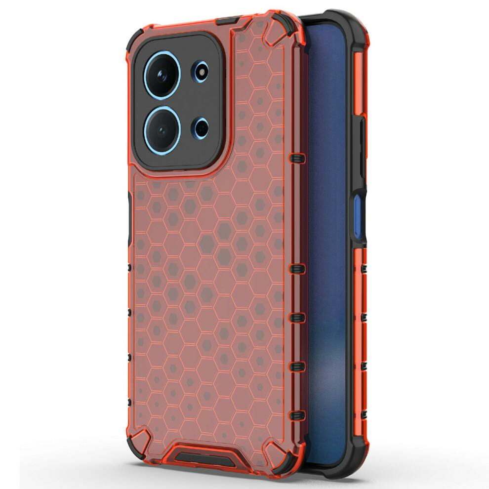 (Red) For Xiaomi Mi 15C 4G (Global) (171Mm) / Poco C85 4G (171Mm) Case Pc + Tpu Phone Cover Honeycomb Shape Red 6914295252577
