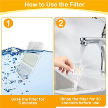 16 Filtros de Reposição para Bebedouro Sem Fio Oneisall PW04 de 3,5 Litros para Gatos e Esponjas
