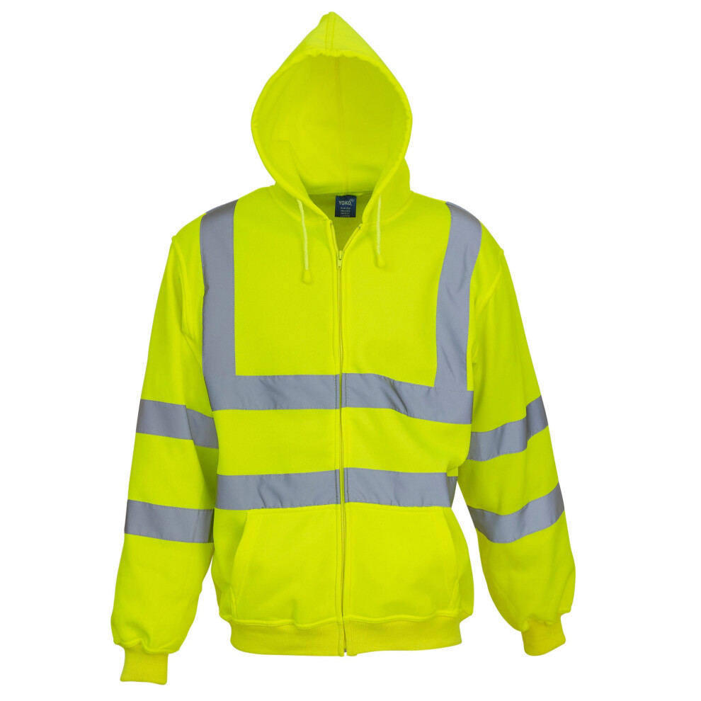 (3Xl, Yellow) Yoko Unisex Adult Hi-Vis Full Zip Hoodie 5063470521760