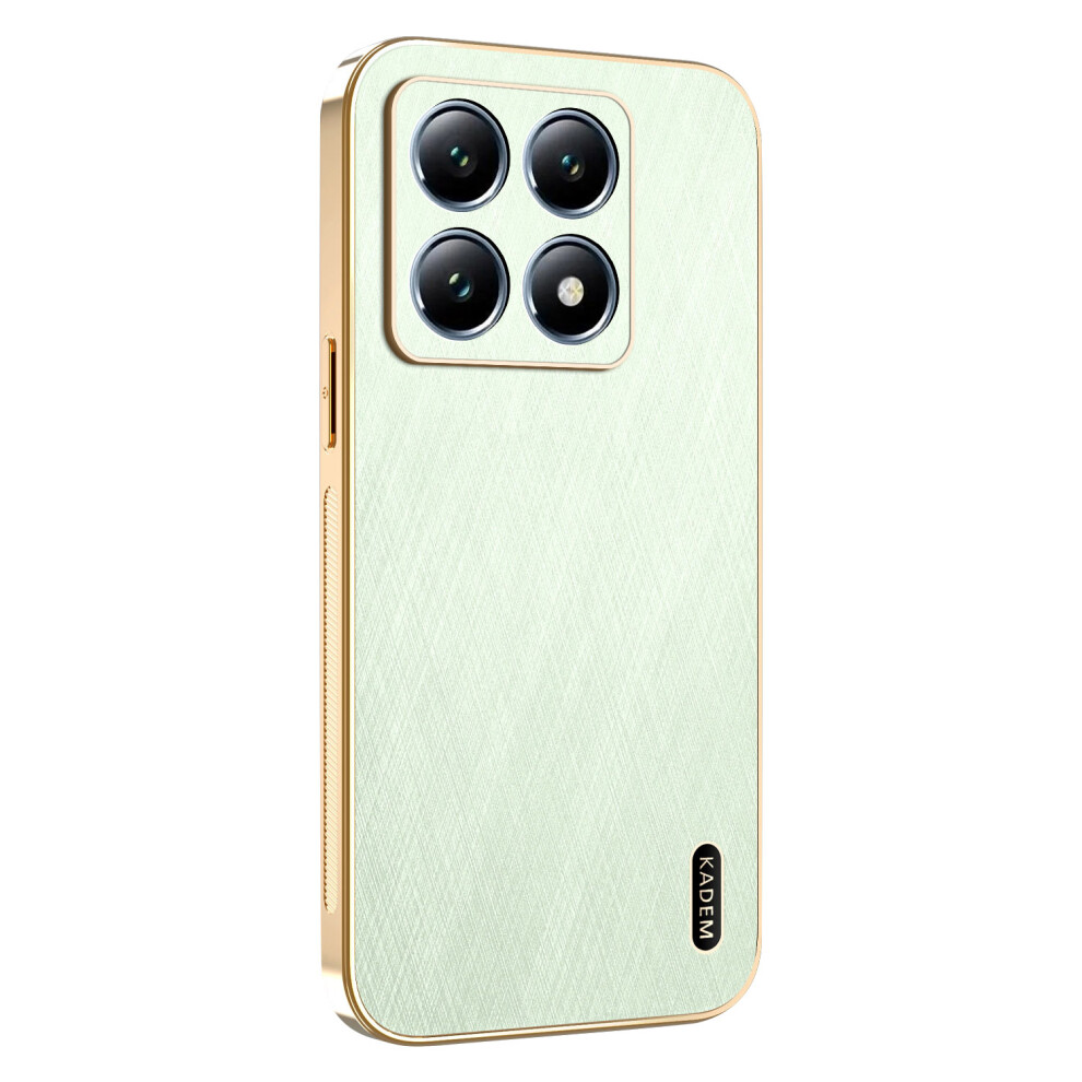(Green) Kadem For Xiaomi 15T Case Electroplating Silk Texture Pu + Tpu Phone Back Cover Green 6914290042135