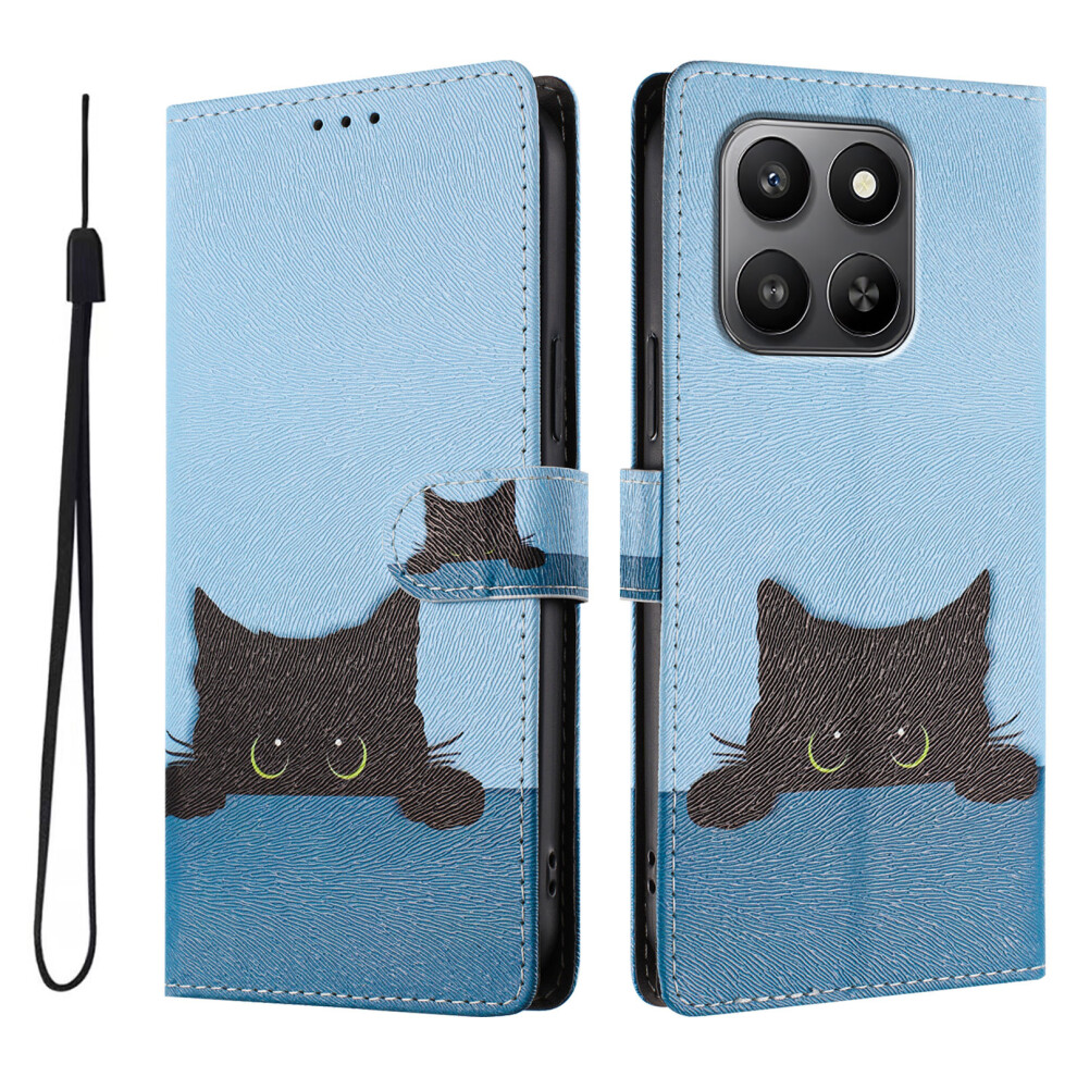 ( Cat) For Honor X7d 4G / Honor 400 Smart 4G / Honor X7d 5G / Honor 400 Smart 5G Case Pattern Print Pu Leather Wallet Phone Cov Black 6914296724486