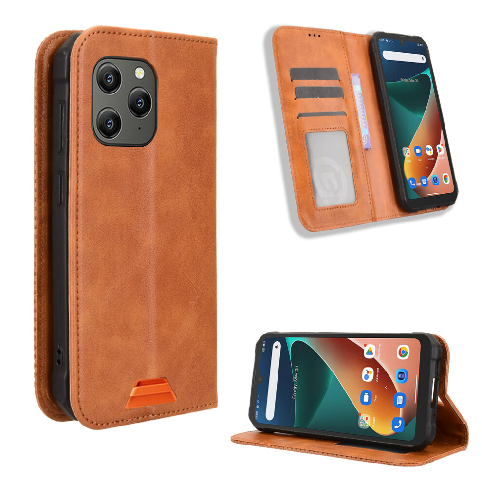 (Brown) For Blackview Bv5300 Pro / Blackview Bv5300 Plus / Oscal S70 / Oscal S70 Pro / Blackview Bv5300 Leather Case Wallet Stan Brown 6914294167902