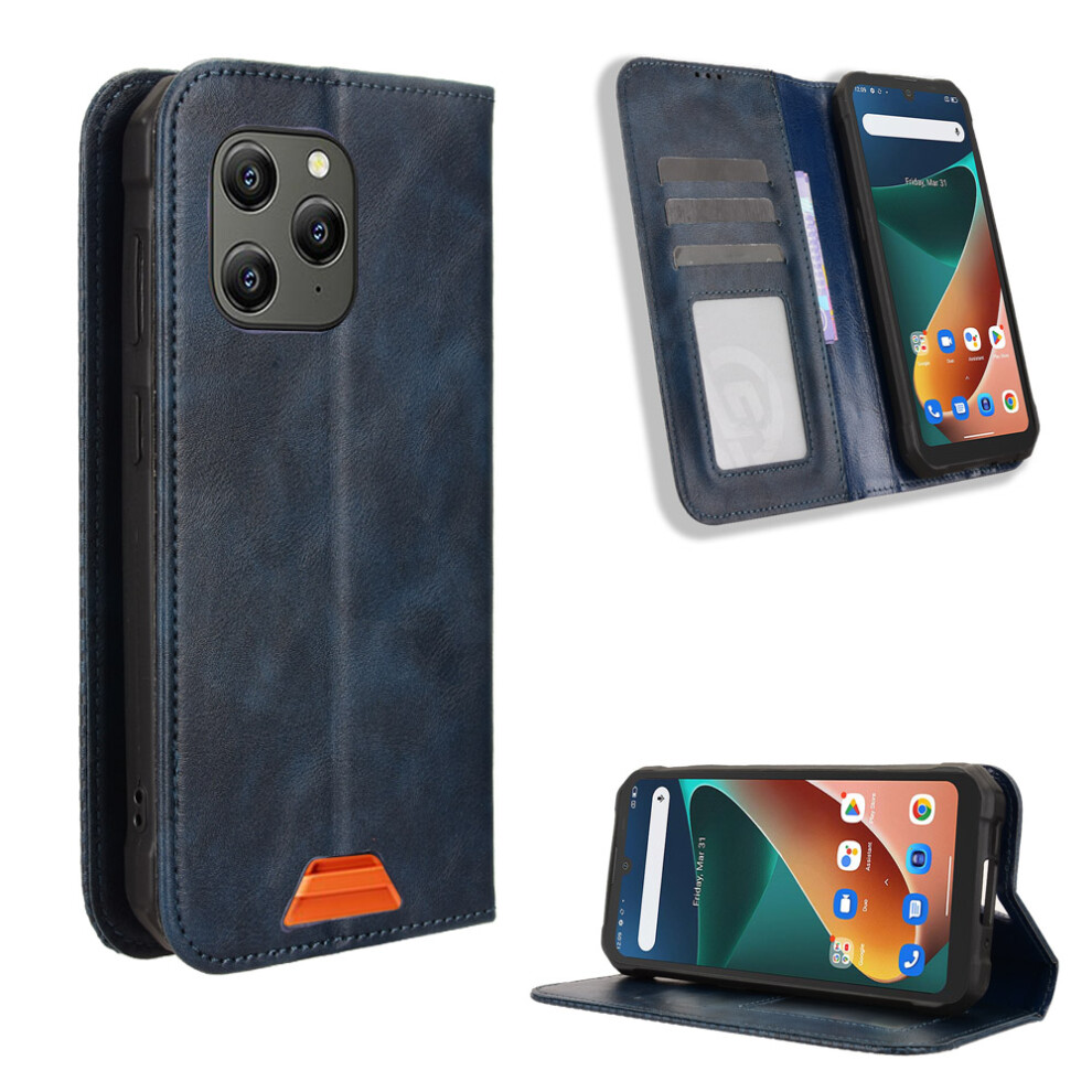 (Blue) For Blackview Bv5300 Pro / Blackview Bv5300 Plus / Oscal S70 / Oscal S70 Pro / Blackview Bv5300 Leather Case Wallet Stan Blue 6914294317390