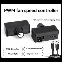 Fläkthastighetsregulator 4-Pins PWM-Fläktregulator TYPE-C Power DIY Vattenkylningskylare Högeffektsfläktregulator med Fläktnav