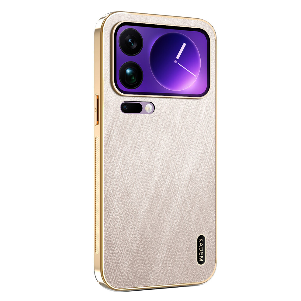 (Gold) Kadem For Xiaomi 17 Pro Case Electroplating Silk Texture Pu + Tpu Phone Back Cover Gold 6914299929499