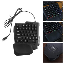 USB Single Hand Keyboard Backlit Ultra-Slim One Handedly Keyboard 35 Keys Wired Gaming Mechanical Keyboard Desktop PC