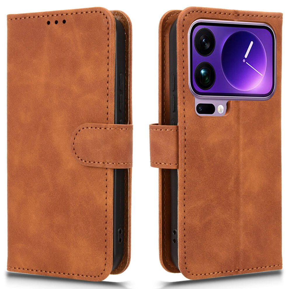 (Brown) For Xiaomi 17 Pro Leather Case Skin Feel Anti Drop Wallet Flip Phone Cover Brown 6914292261367