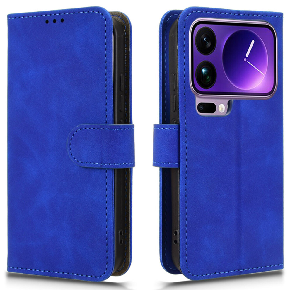 (Blue) For Xiaomi 17 Pro Leather Case Skin Feel Anti Drop Wallet Flip Phone Cover Blue 6914298995488