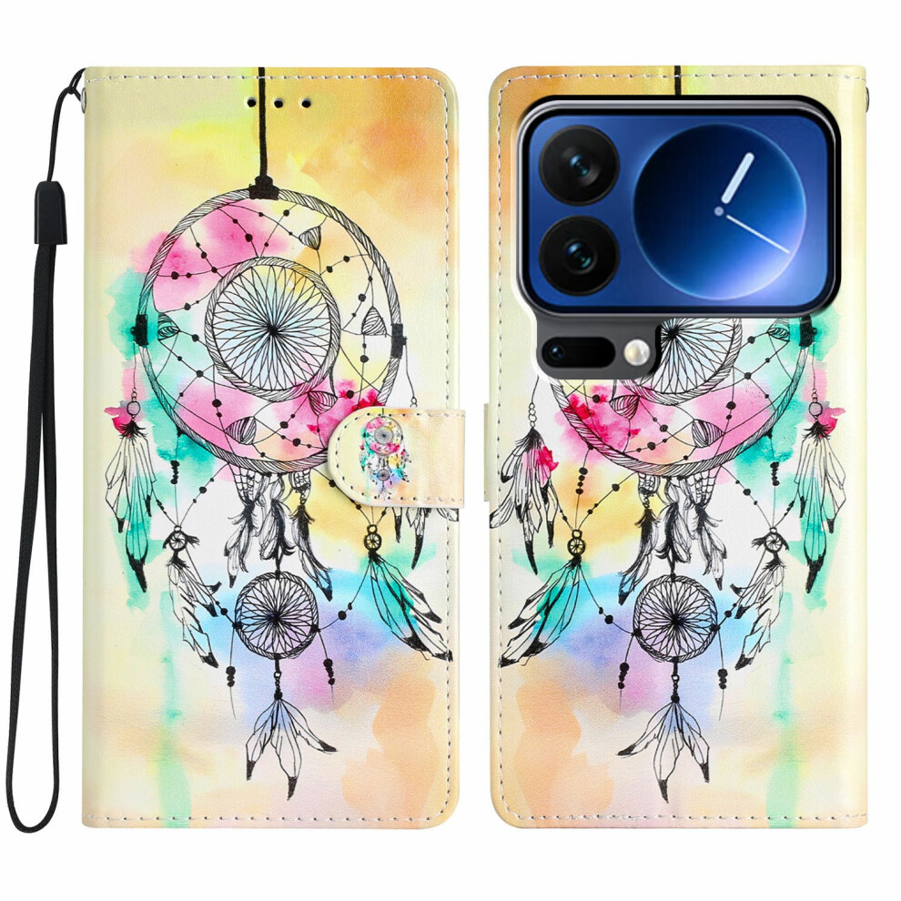 (Wind Chime) For Xiaomi 17 Pro Wallet Case Pu Leather Pattern Printing Stand Phone Cover With Strap 6914294628229