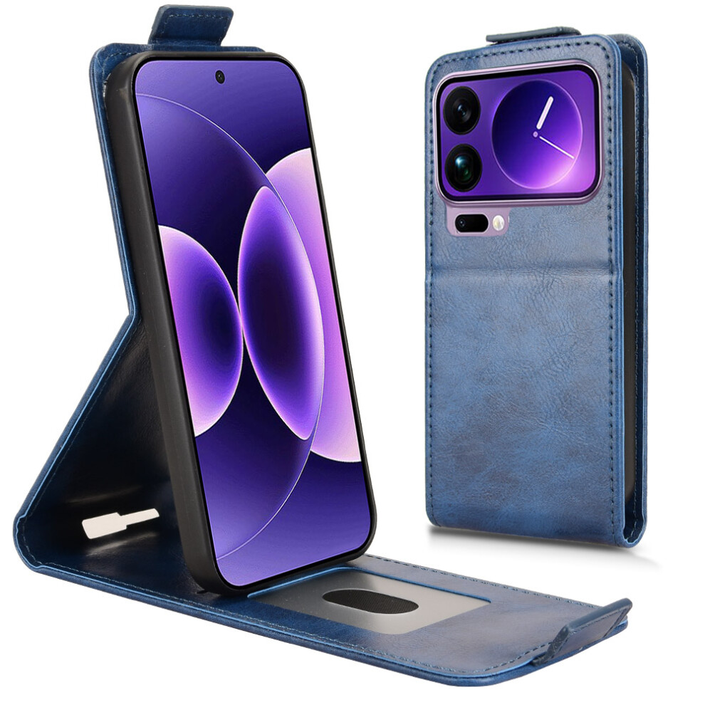 (Dark ) For Xiaomi 17 Pro Stand Case Magnetic Clasp Vertical Flip Leather Phone Cover With Card Holder Blue 6914295752039