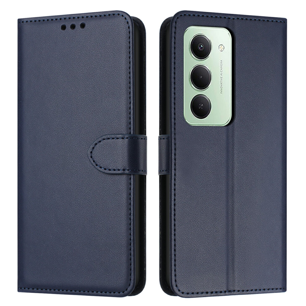 (Blue) For Xiaomi Redmi 15 5G (Global) (169Mm) Case Stand Wallet Leather Phone Cover With Strap Blue 6914298643136