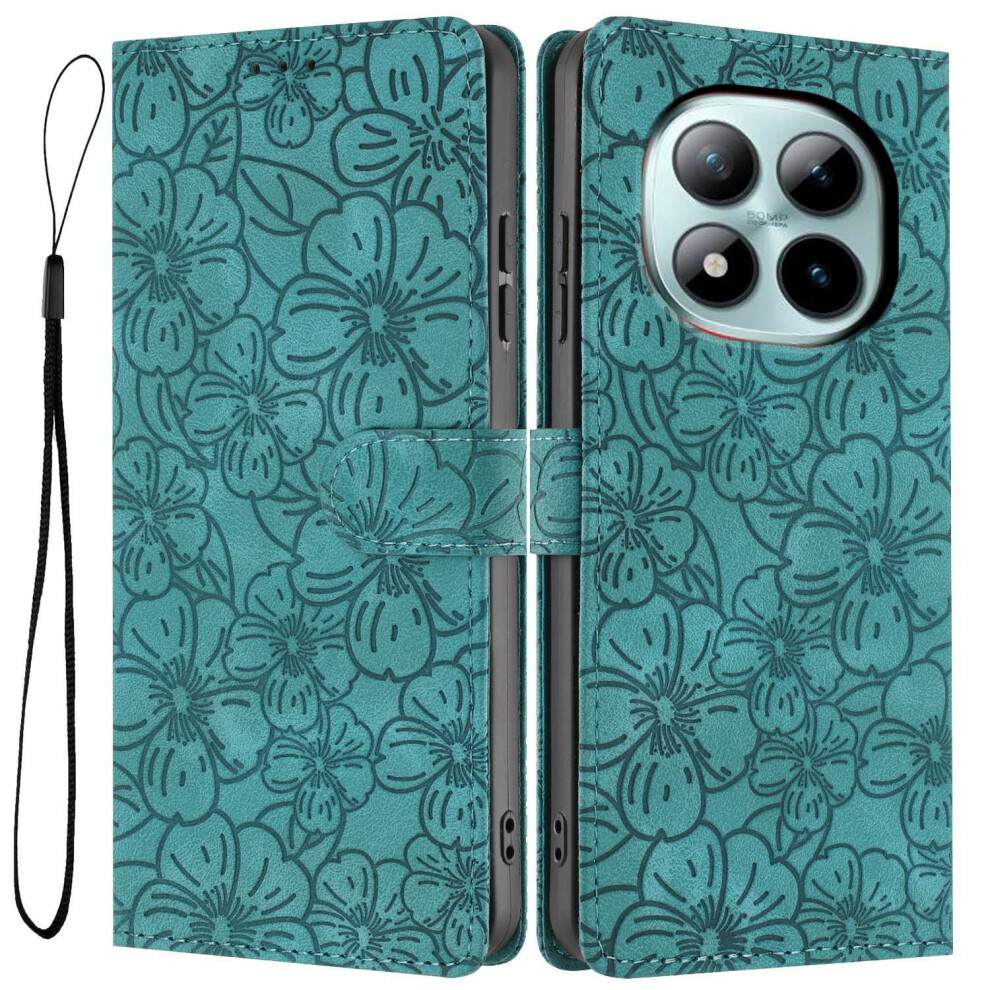 (Green) For Xiaomi Poco M8 Pro 5G / Redmi Note 15 Pro+ 5G (Global) Flip Case Cherry Blossom Pattern Leather Wallet Stand Phone C Green,Red 6914299893547