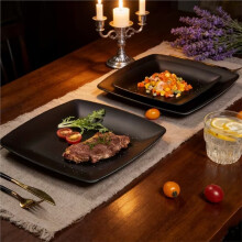 16 Piece Square Steak Plate Salad Bowl Tableware Set, Square Plate Bowl Cup, Environmentally Friendly and Durable
